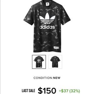 Bape x Adidas Adicolor Shirt, 100% Authentic